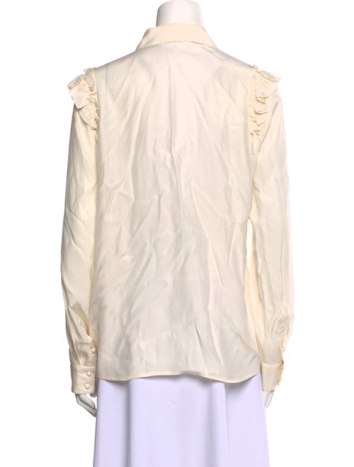 FRAME Silk Long Sleeve Button-Up Top