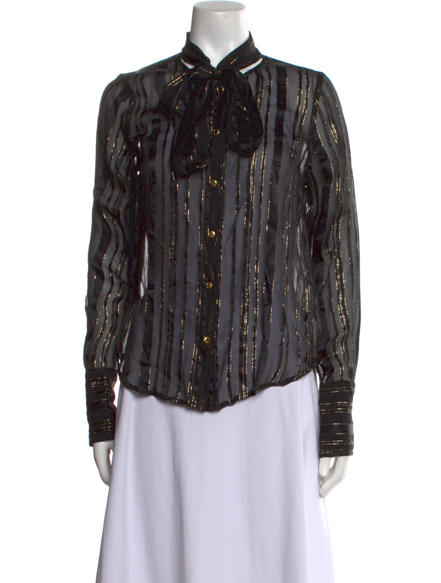 FRAME Silk Printed Button-Up Top