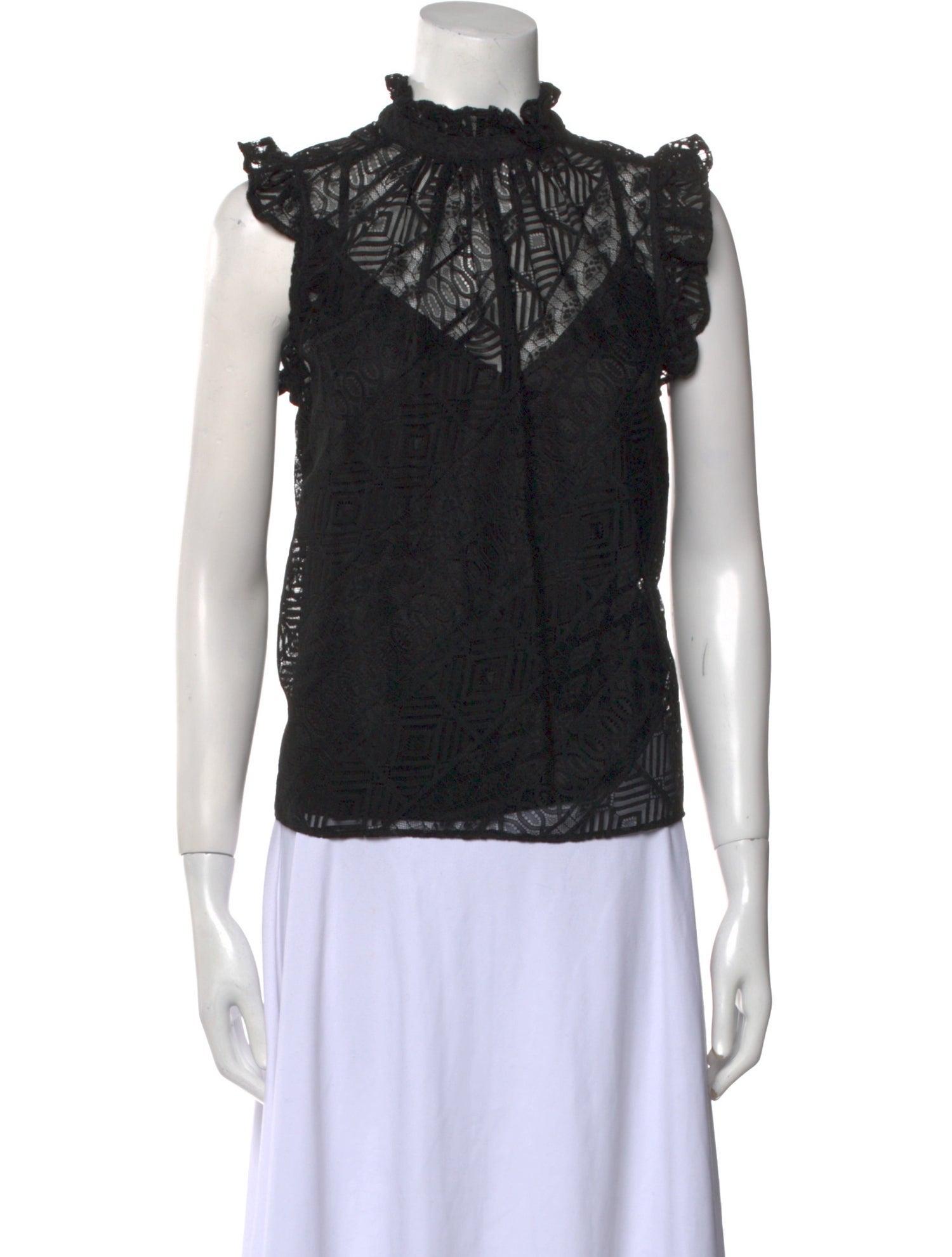 FRAME Nylon Mock Neck Blouse