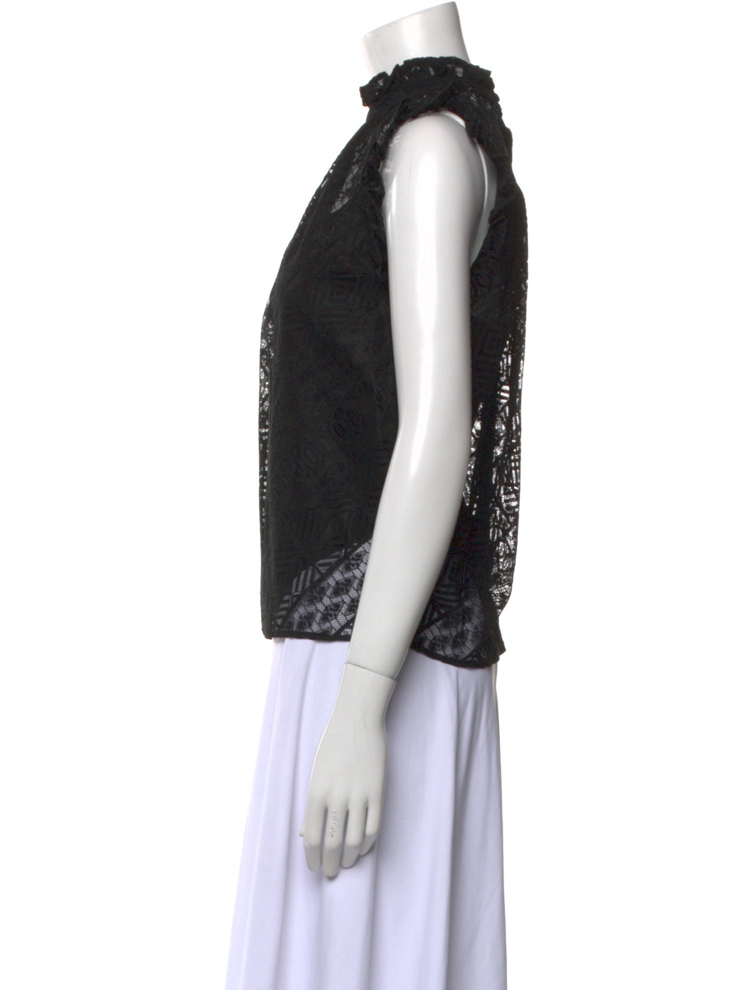 FRAME Nylon Mock Neck Blouse