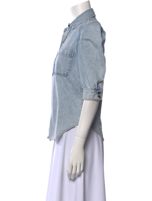 FRAME Three-Quarter Sleeve Button-Up Top