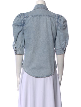 FRAME Three-Quarter Sleeve Button-Up Top