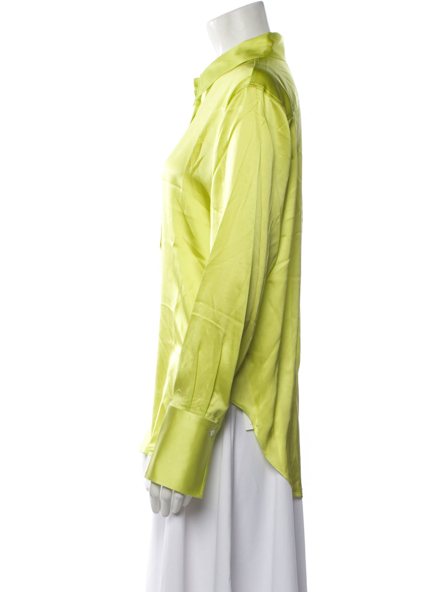 FRAME Silk Long Sleeve Button-Up Top w/ Tags