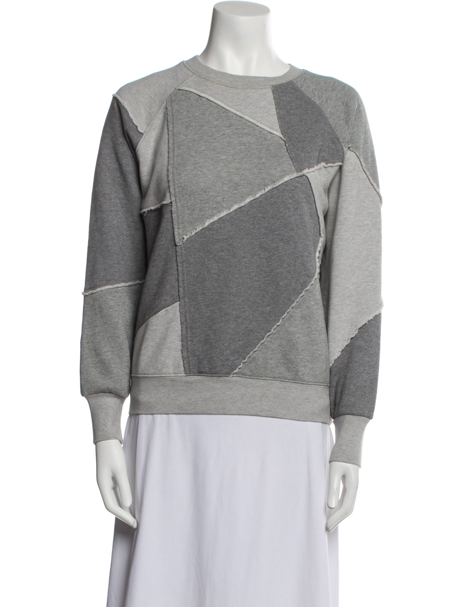 FRAME Colorblock Pattern Bateau Neckline Sweatshirt