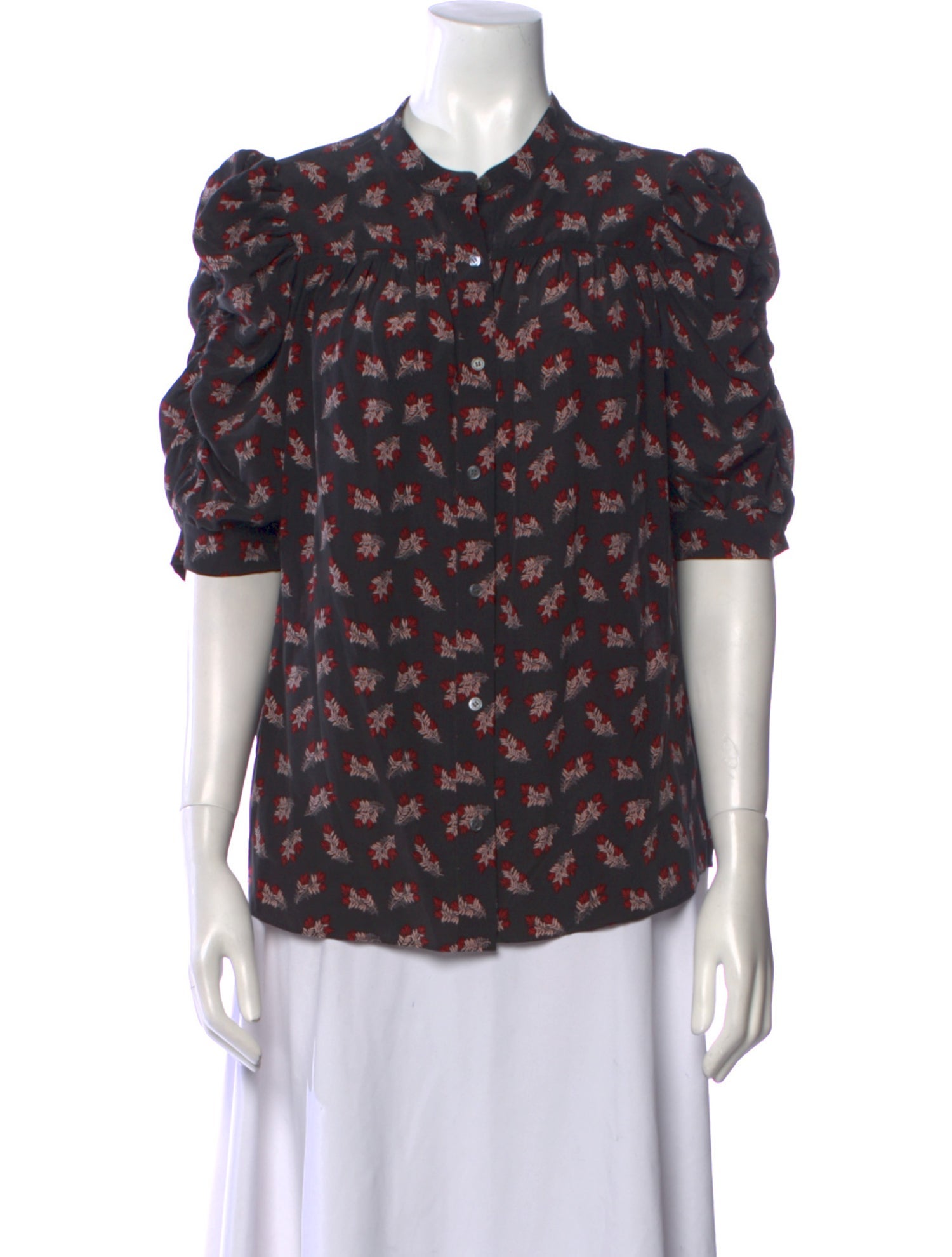 FRAME Silk Floral Print Blouse