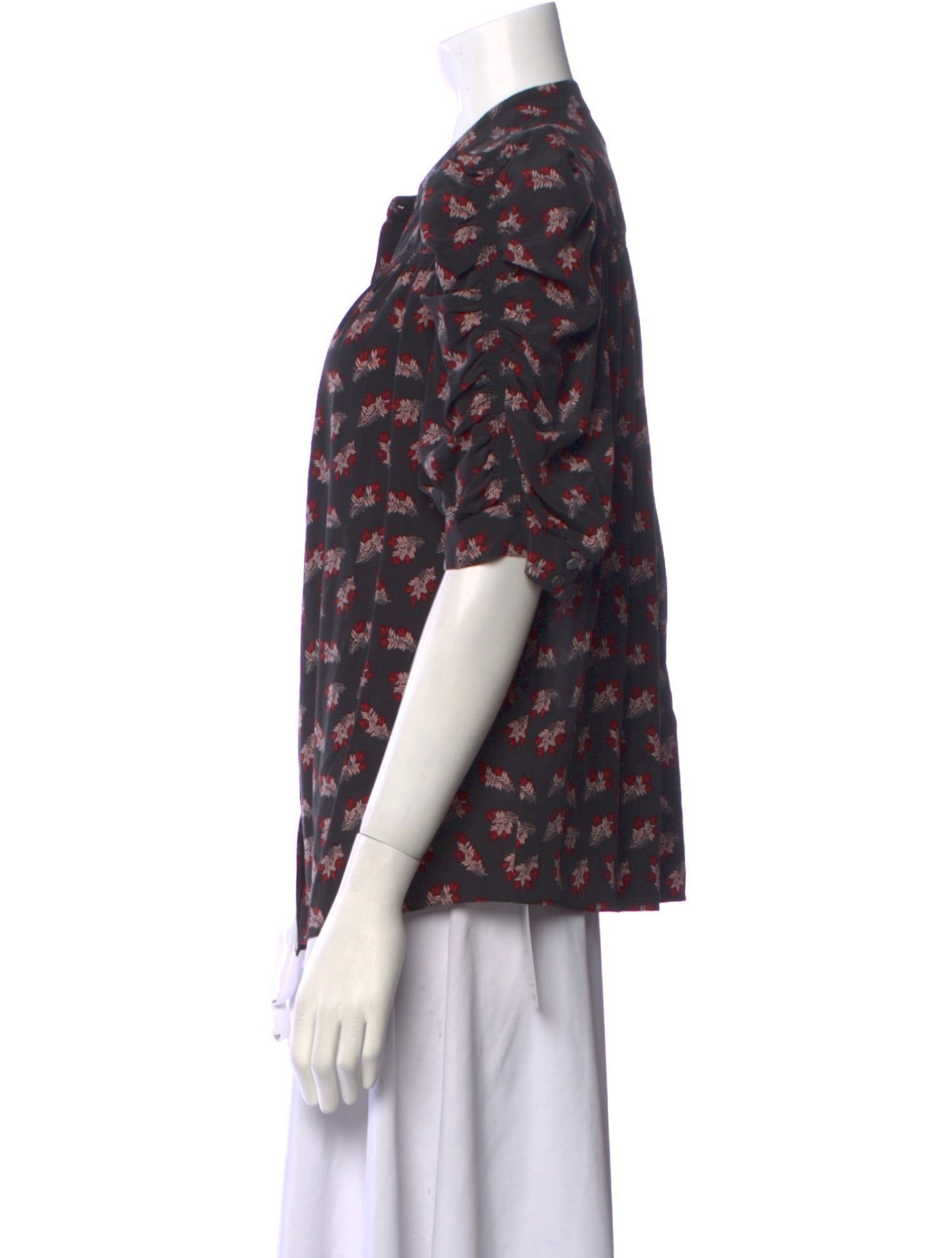 FRAME Silk Floral Print Blouse