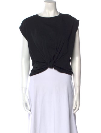 FRAME Bateau Neckline Short Sleeve Crop Top