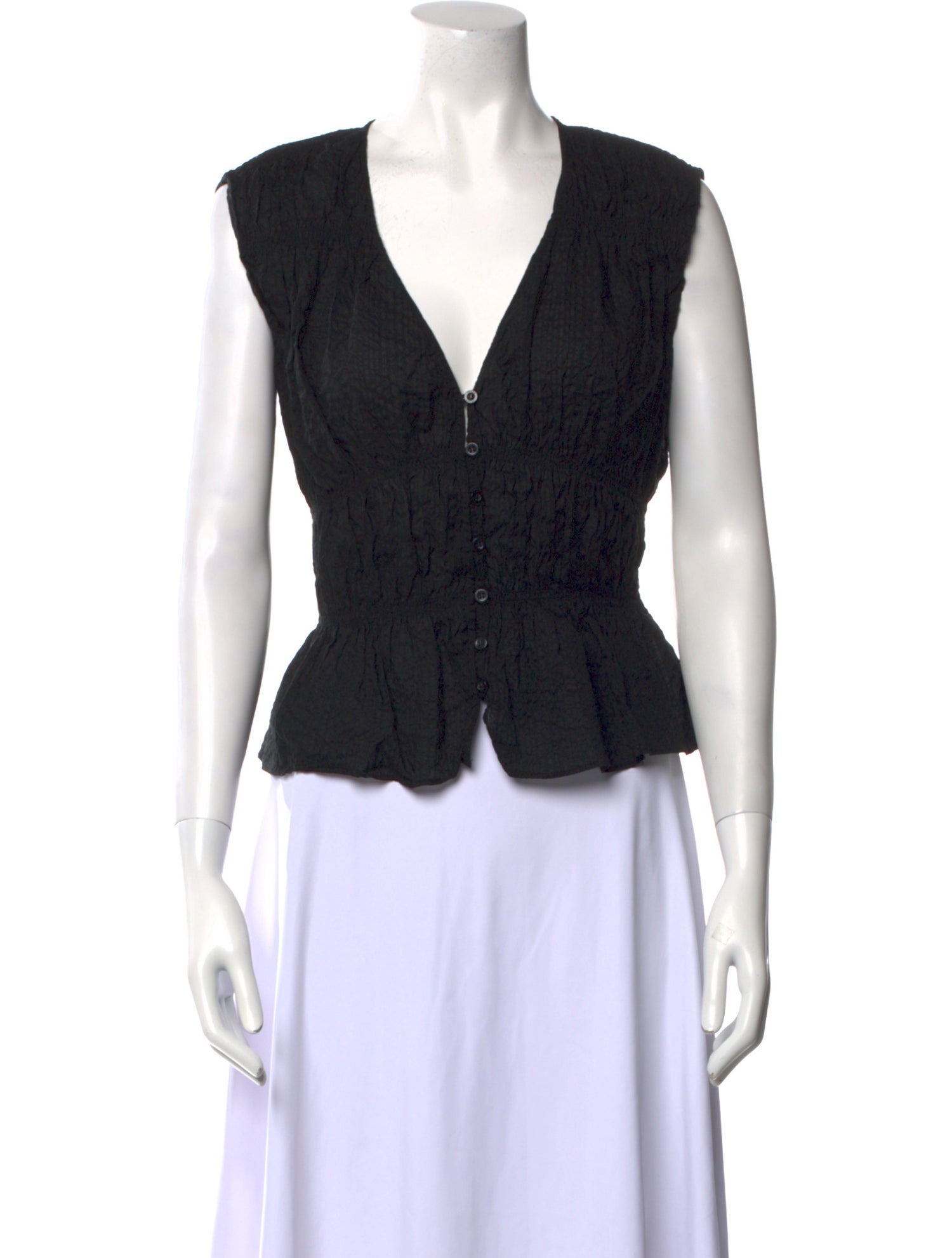 FRAME V-Neck Sleeveless Crop Top