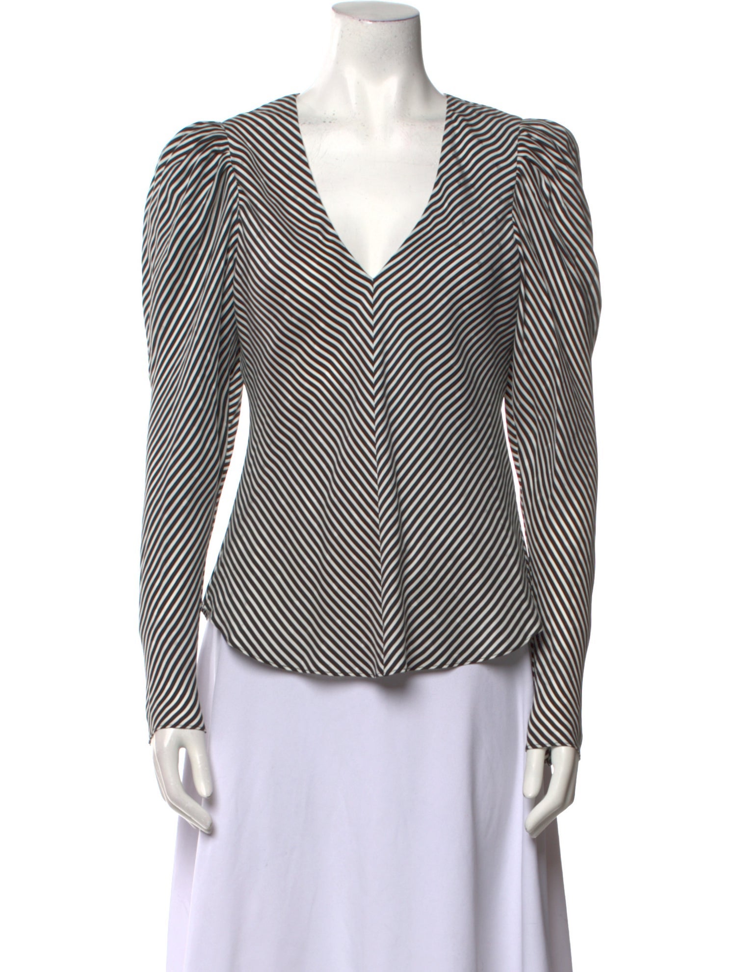 FRAME Silk Striped Blouse