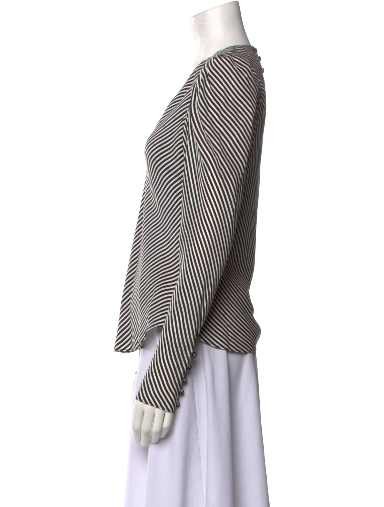 FRAME Silk Striped Blouse