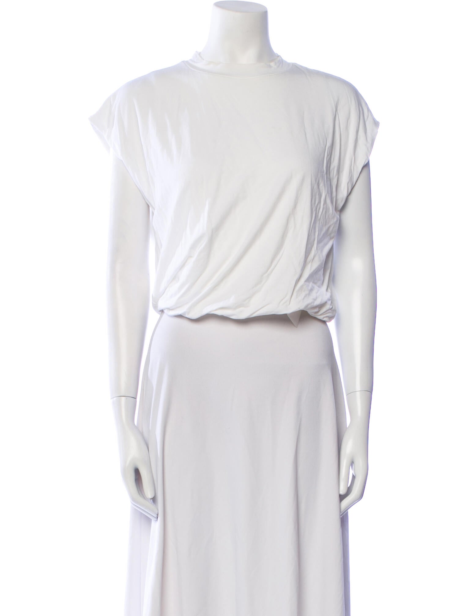 FRAME Bateau Neckline Short Sleeve Crop Top