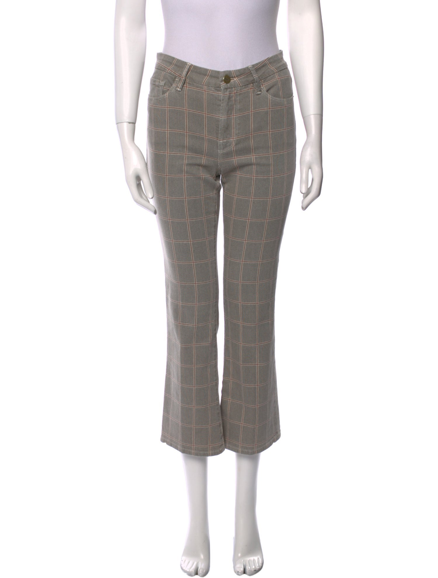 FRAME Plaid Print Straight Leg Pants