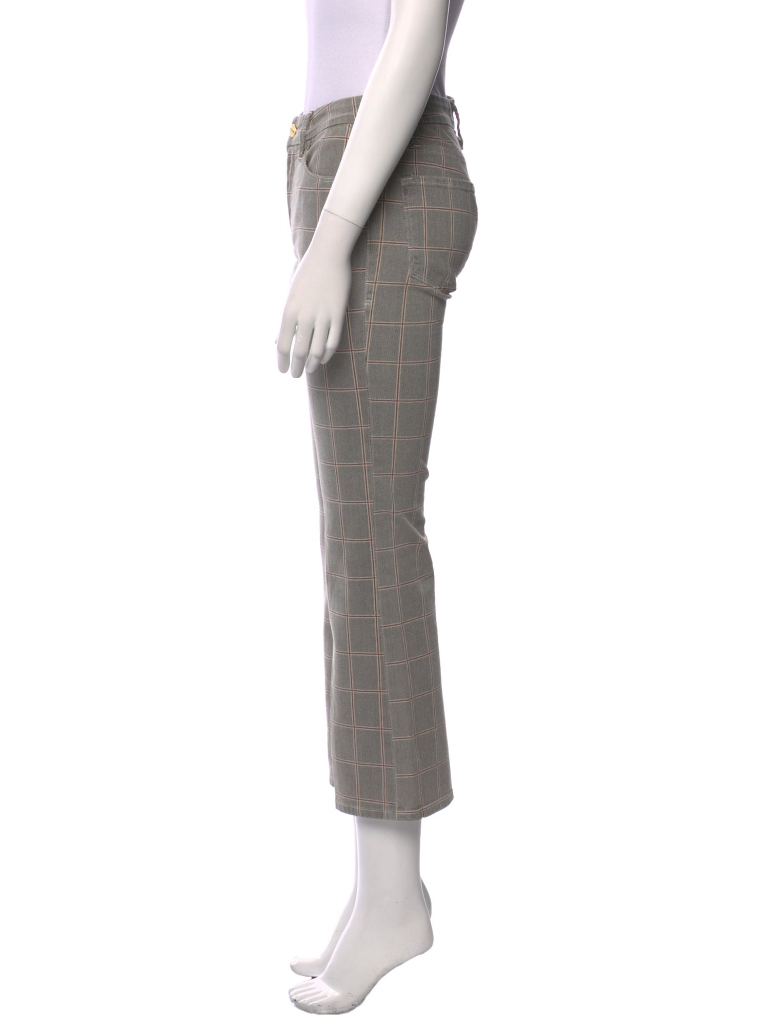 FRAME Plaid Print Straight Leg Pants