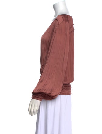 FRAME V-Neck Long Sleeve Blouse