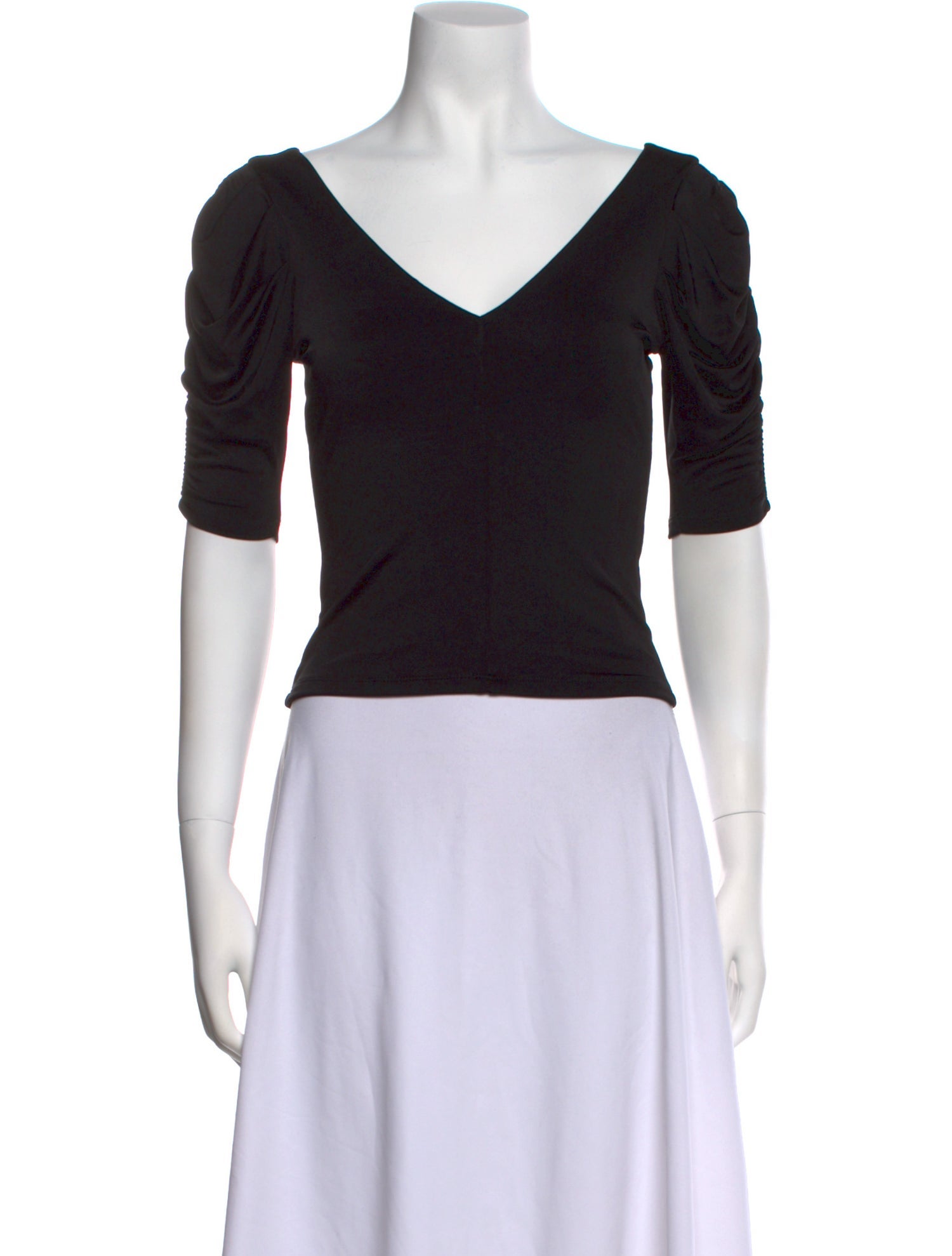 FRAME V-Neck Short Sleeve Crop Top