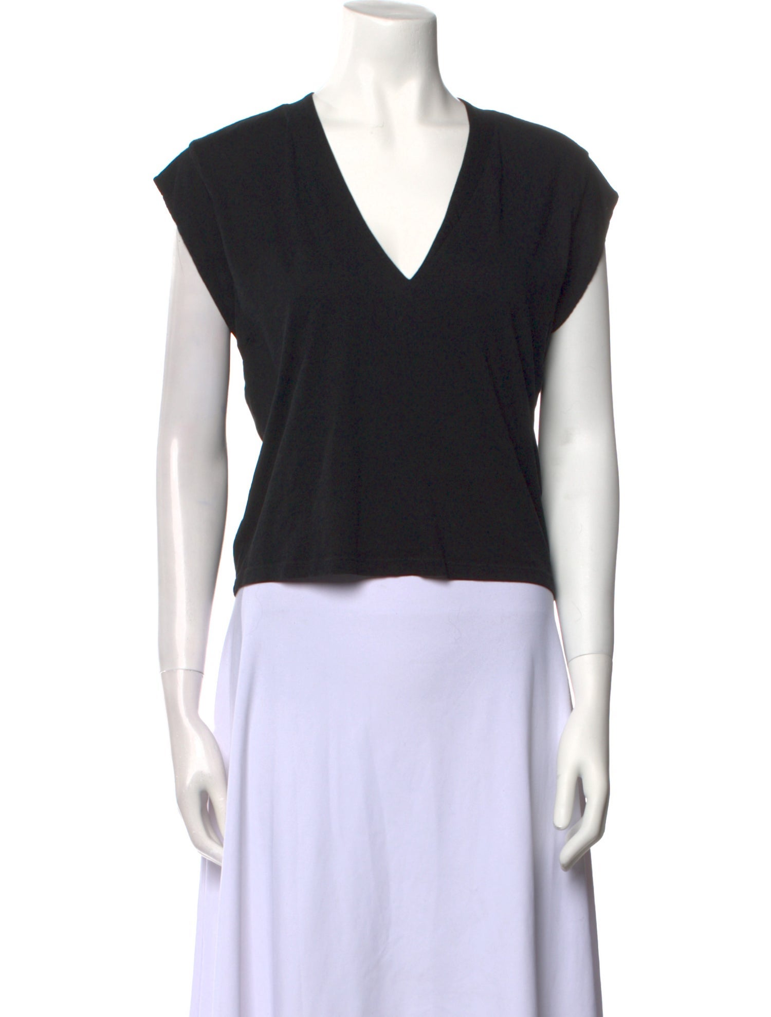 FRAME V-Neck Short Sleeve Crop Top