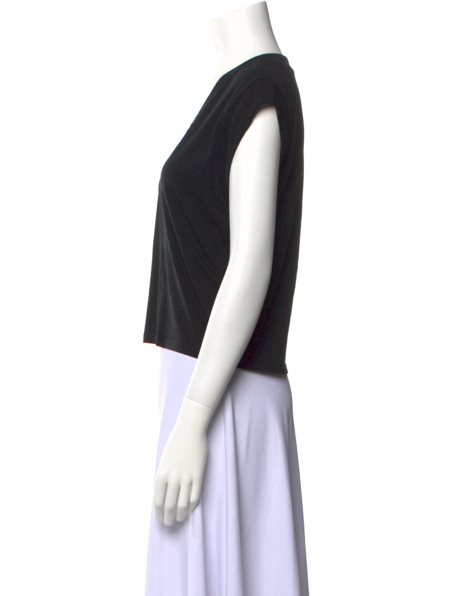 FRAME V-Neck Short Sleeve Crop Top