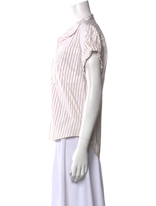 FRAME Striped Short Sleeve Button-Up Top