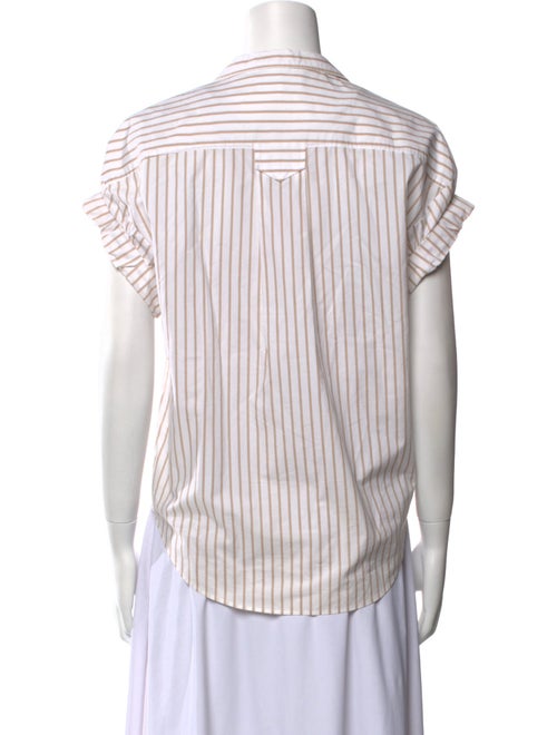 FRAME Striped Short Sleeve Button-Up Top