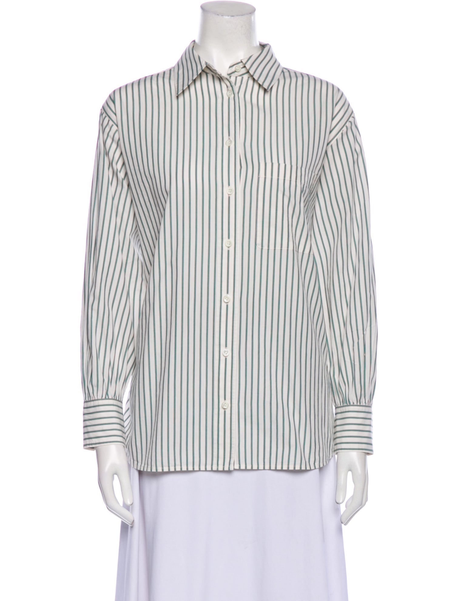FRAME Striped Long Sleeve Button-Up Top