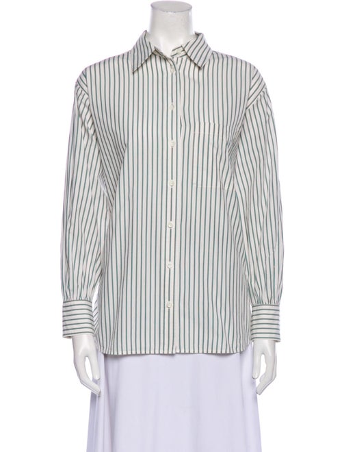 FRAME Striped Long Sleeve Button-Up Top