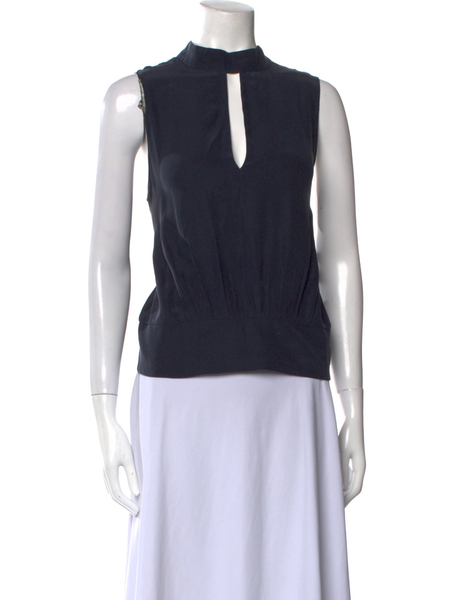 FRAME Silk Mock Neck Top