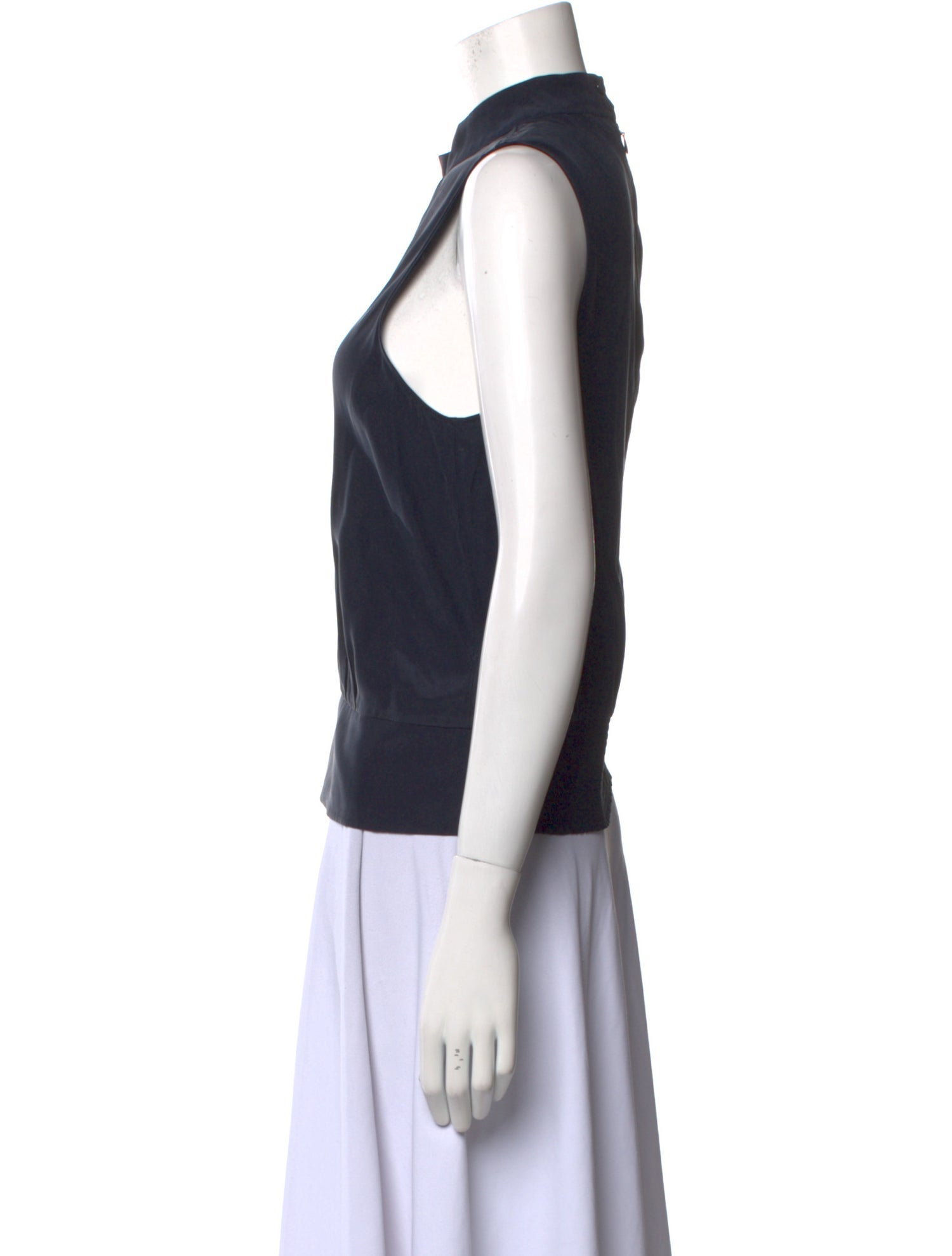 FRAME Silk Mock Neck Top