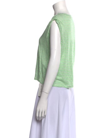 FRAME Linen Striped Crop Top