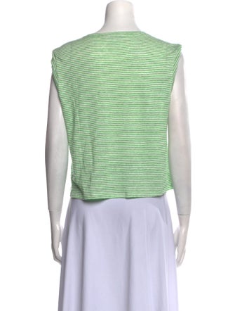 FRAME Linen Striped Crop Top
