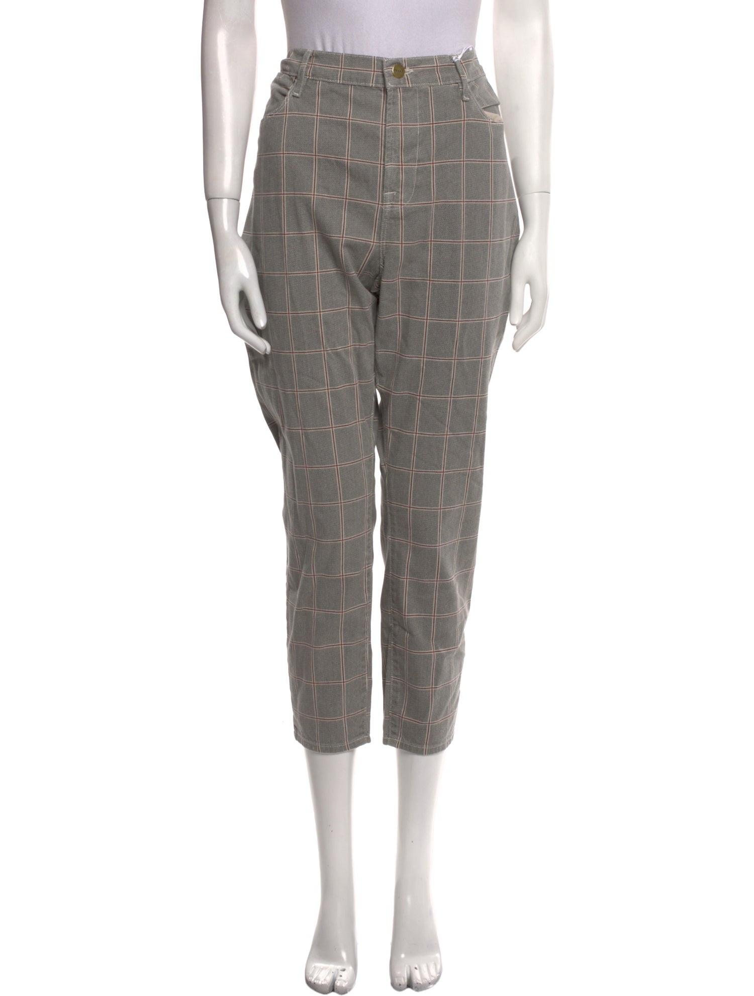 FRAME Plaid Print Straight Leg Pants w/ Tags