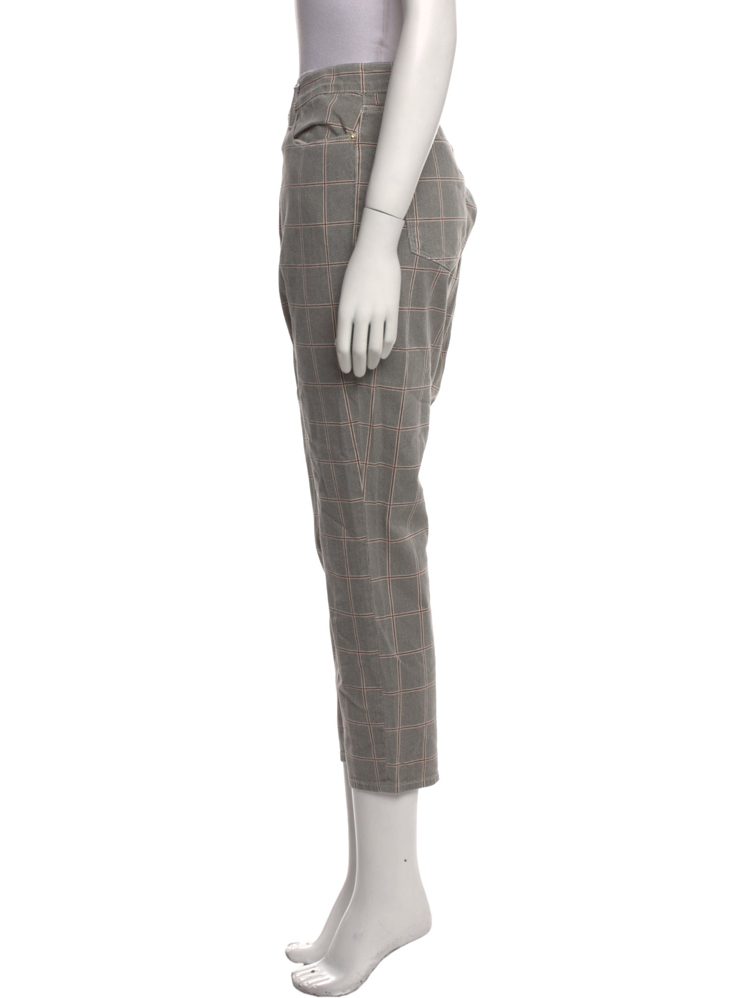 FRAME Plaid Print Straight Leg Pants w/ Tags