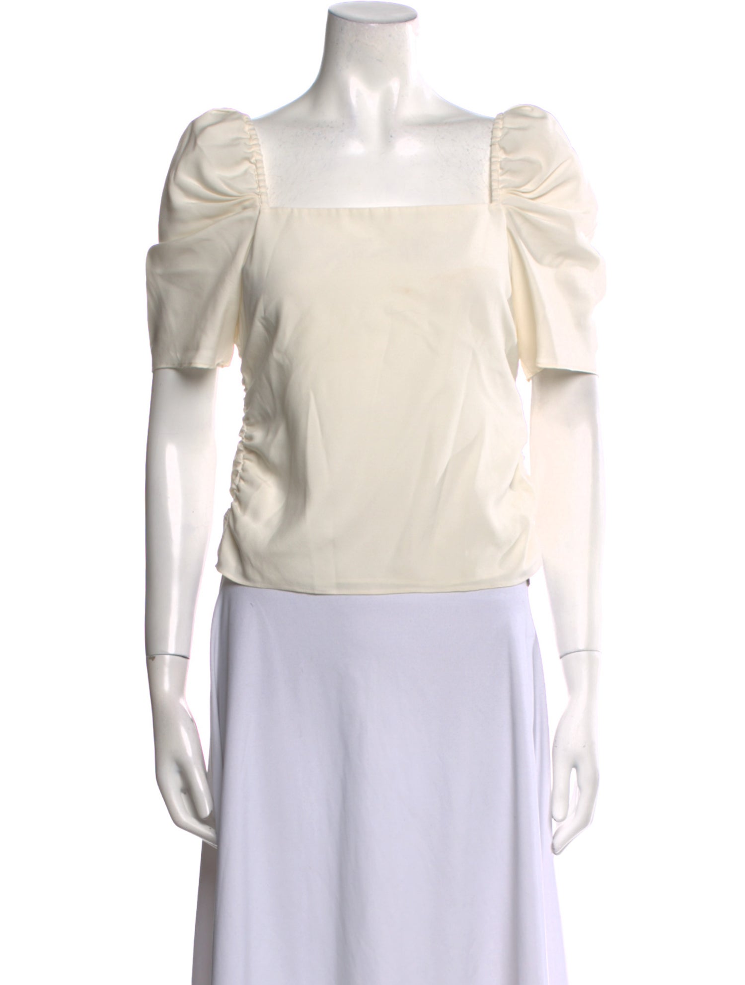 FRAME Silk Square Neckline Crop Top