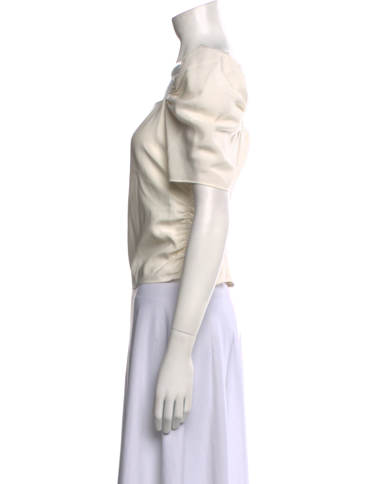 FRAME Silk Square Neckline Crop Top