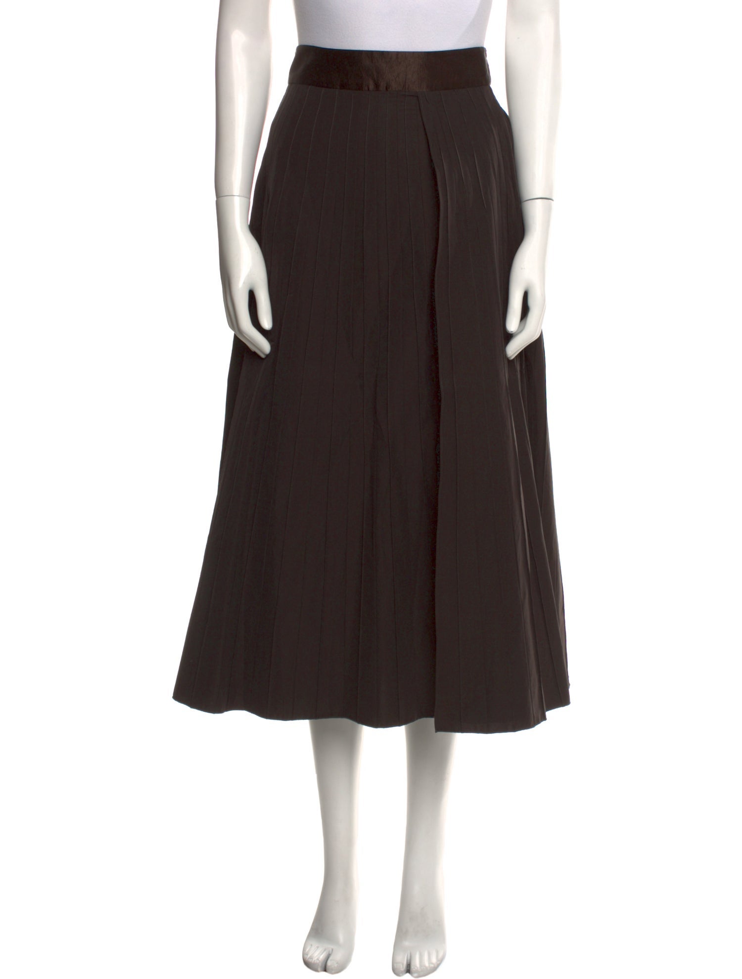 FRAME Pleated Accents Midi Length Skirt