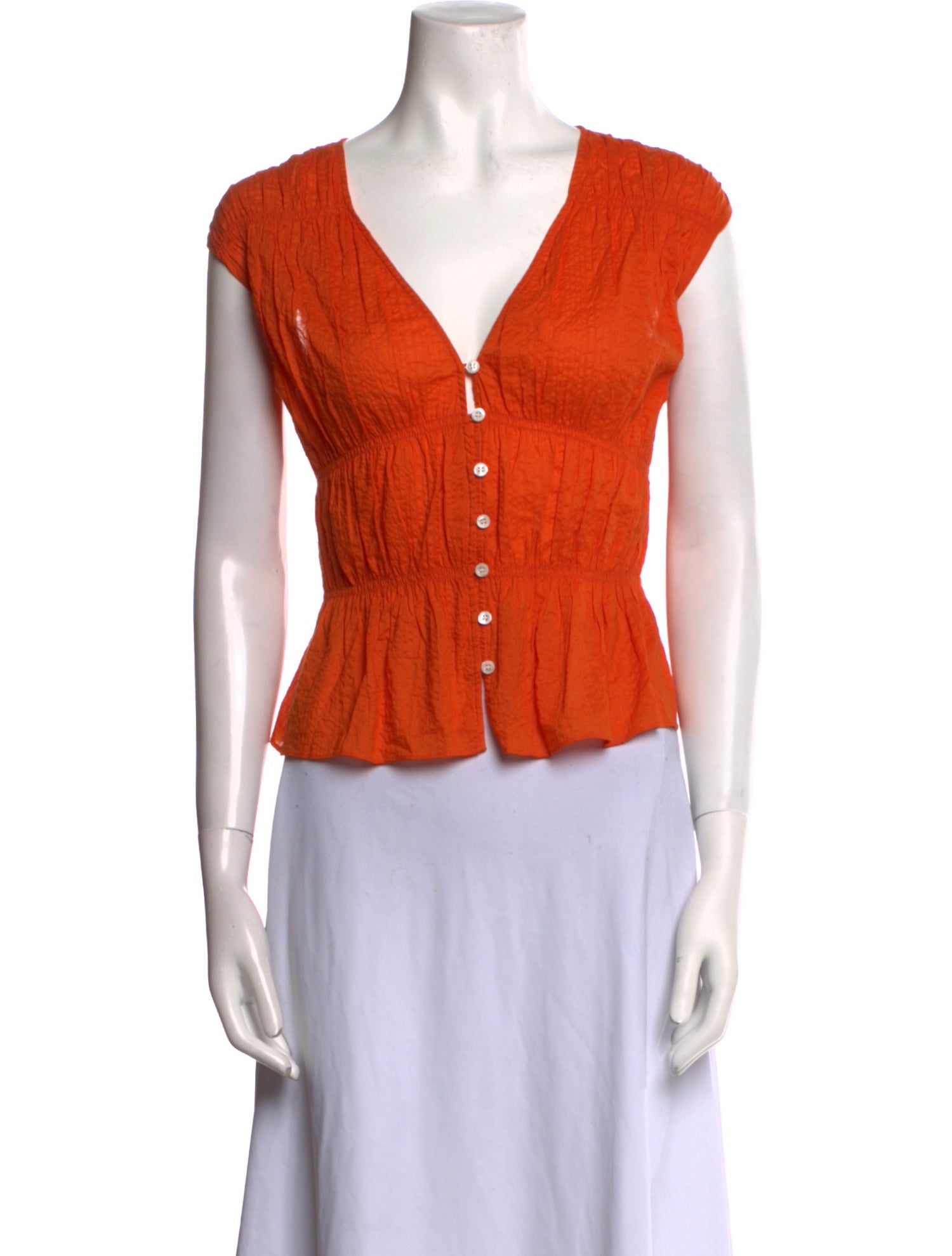 FRAME V-Neck Short Sleeve Crop Top