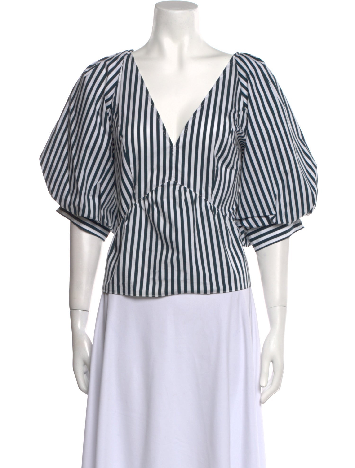 FRAME Striped V-Neck Blouse w/ Tags