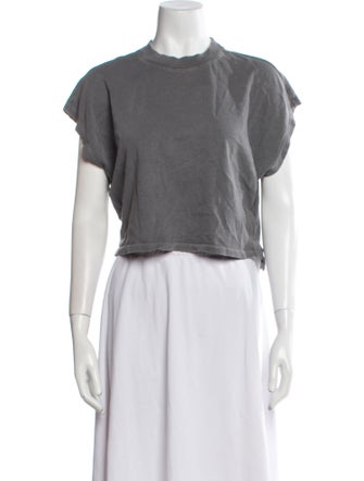 FRAME Crew Neck Short Sleeve Crop Top