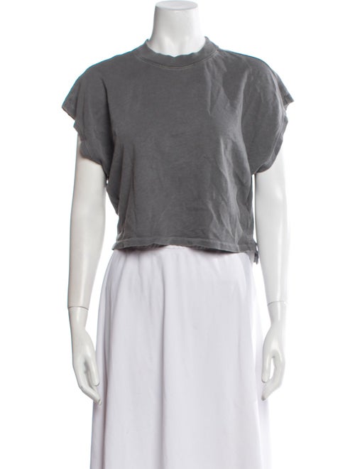 FRAME Crew Neck Short Sleeve Crop Top