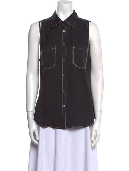 FRAME Silk Sleeveless Button-Up Top