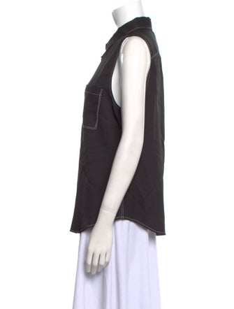 FRAME Silk Sleeveless Button-Up Top