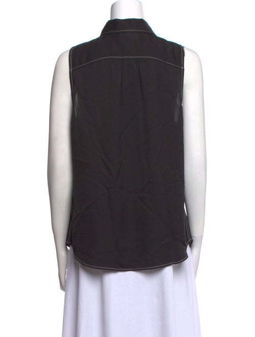 FRAME Silk Sleeveless Button-Up Top