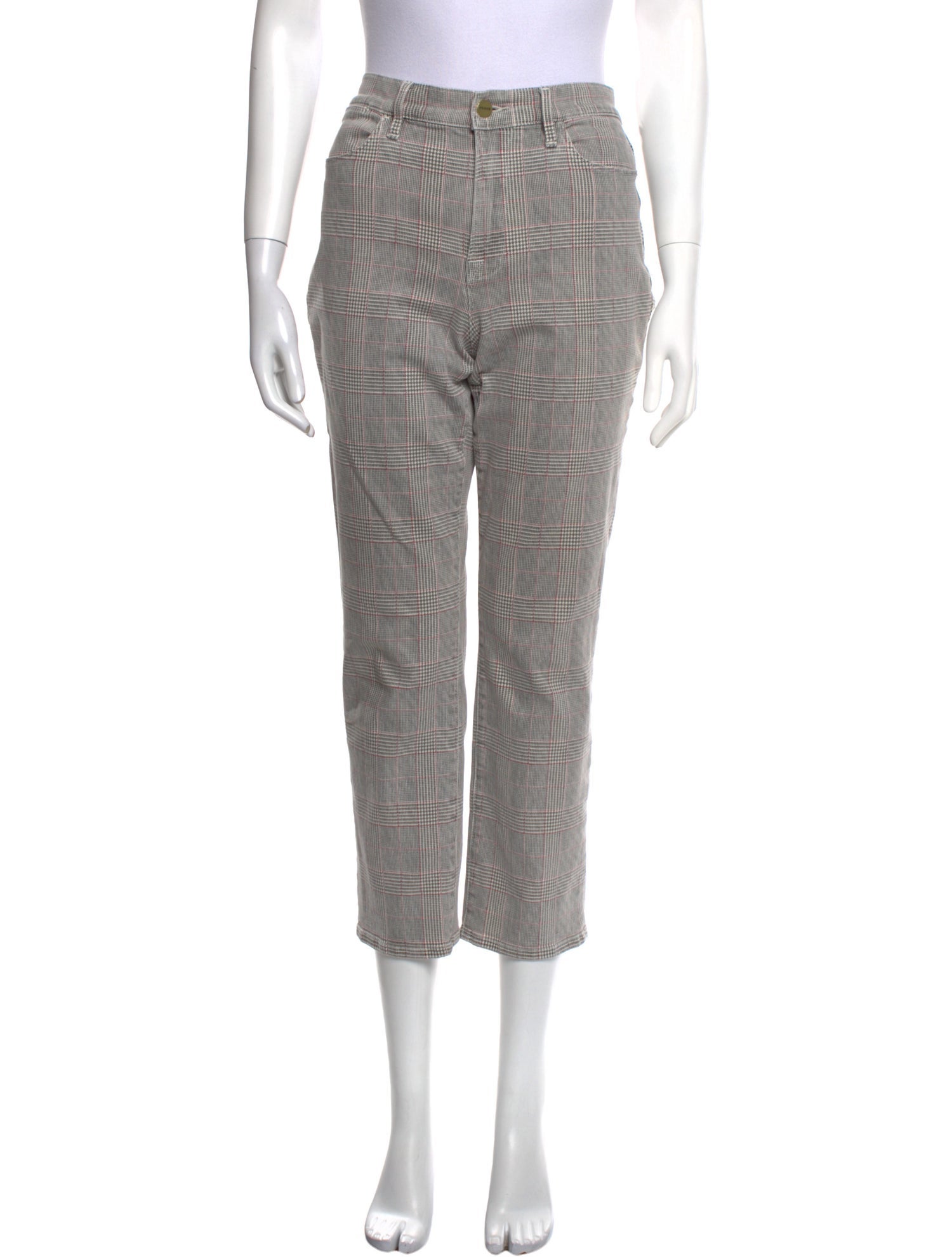 FRAME Plaid Print Straight Leg Pants