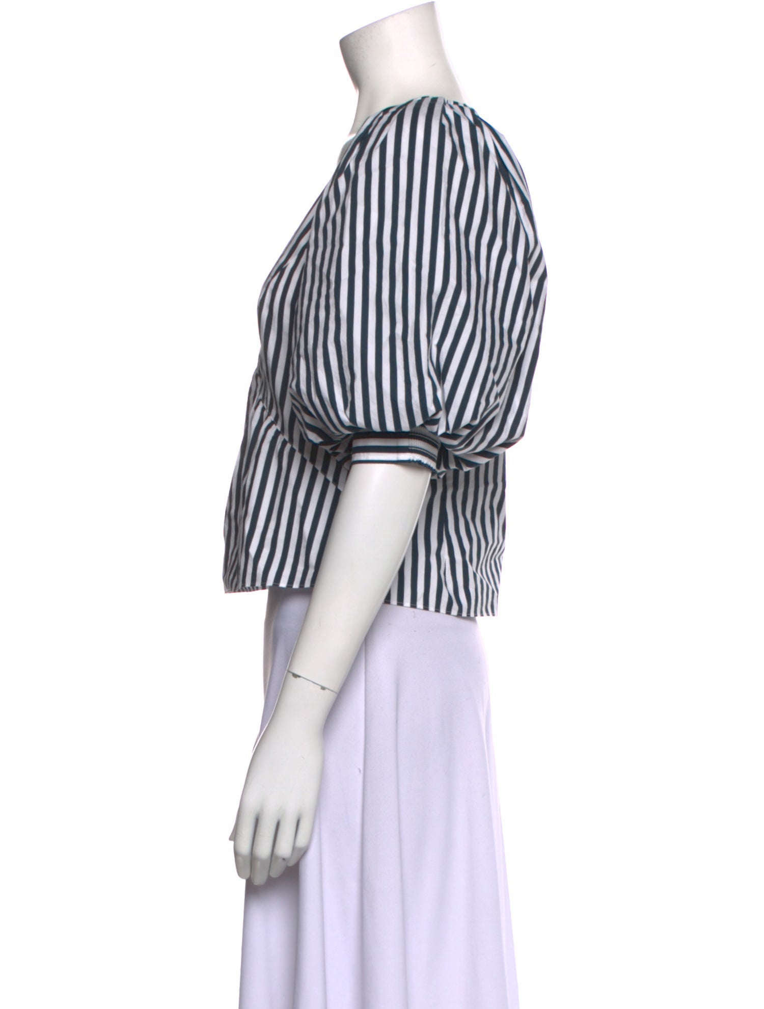 FRAME Striped V-Neck Crop Top