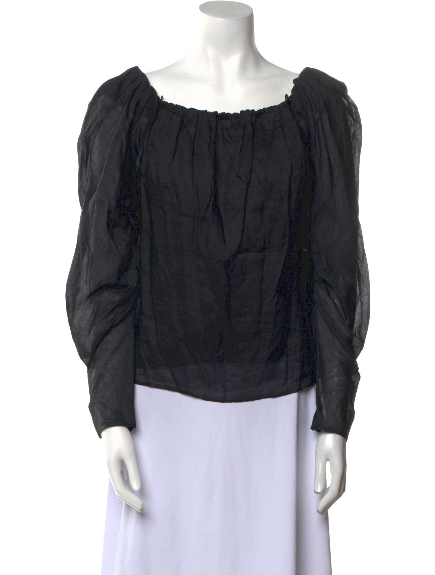 FRAME Off-The-Shoulder Long Sleeve Blouse