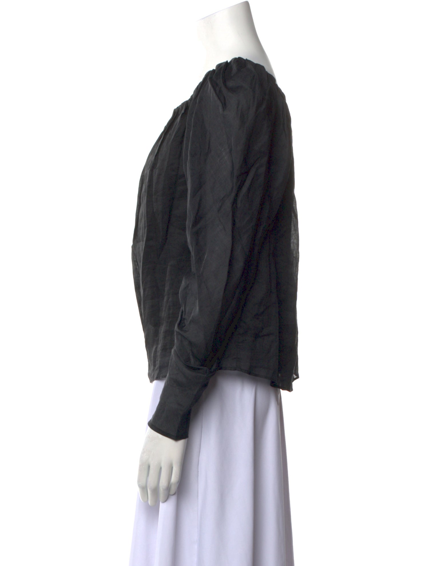 FRAME Off-The-Shoulder Long Sleeve Blouse