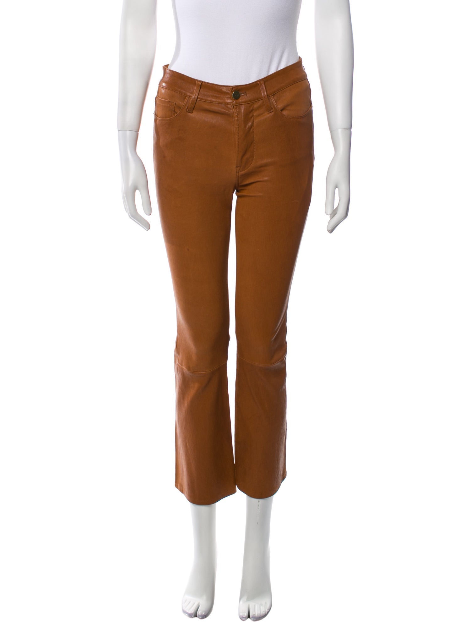 FRAME Leather Straight Leg Pants