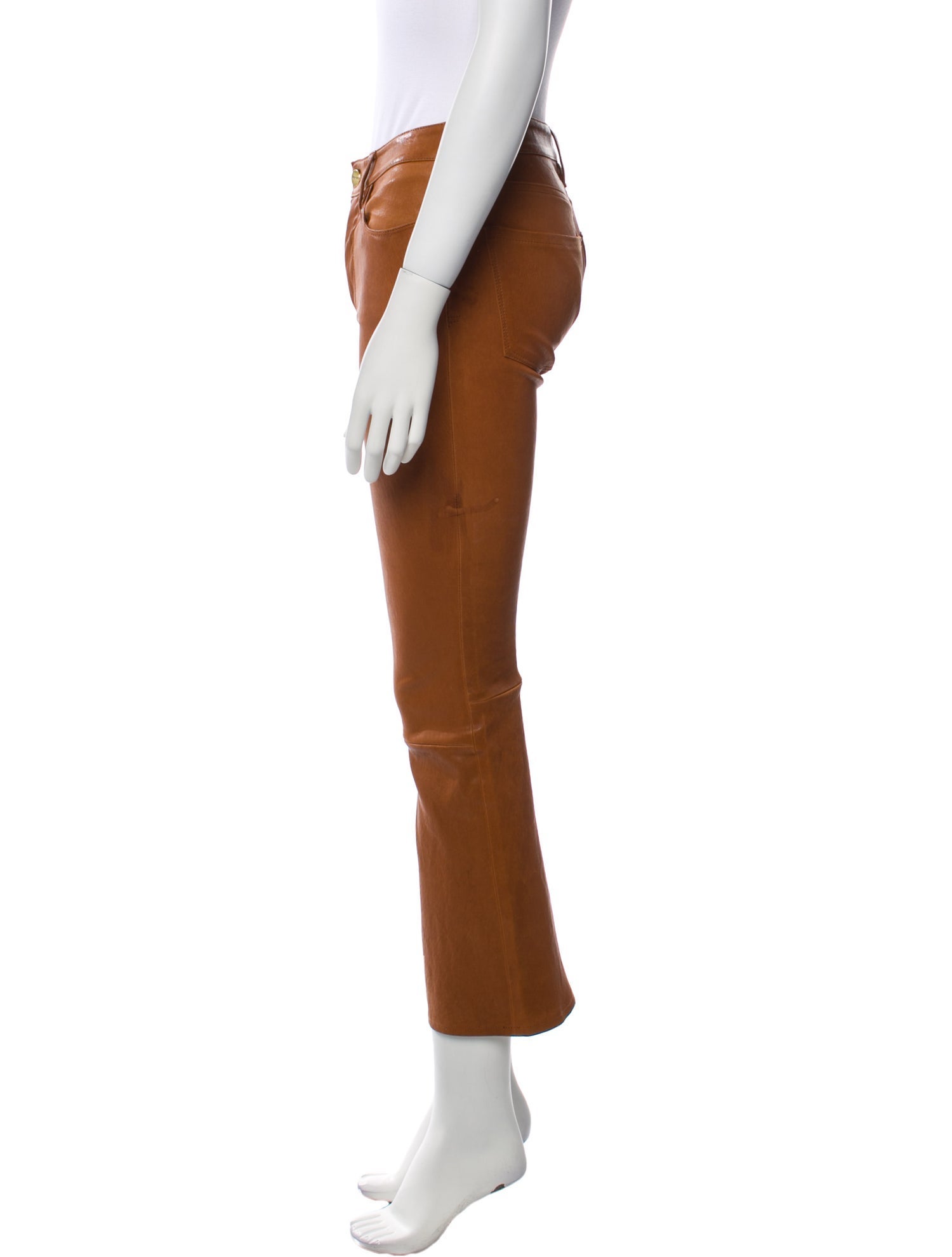 FRAME Leather Straight Leg Pants