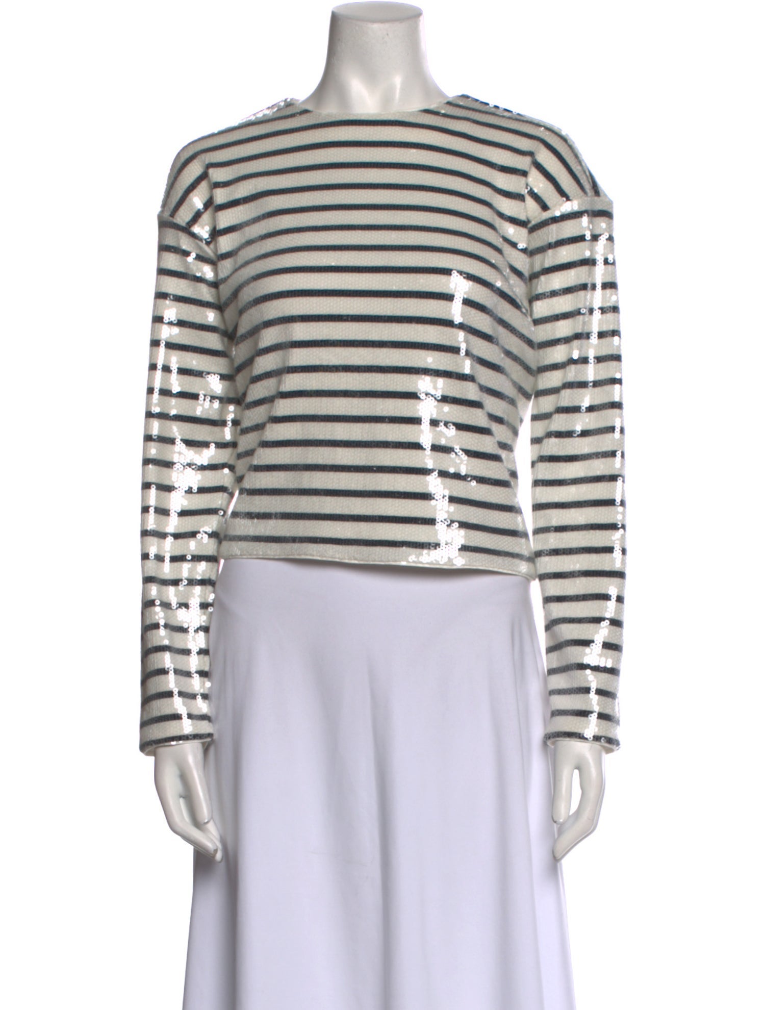 FRAME Striped Crew Neck Top