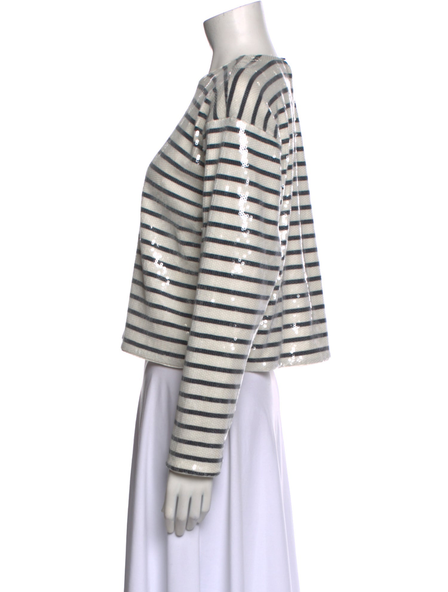 FRAME Striped Crew Neck Top