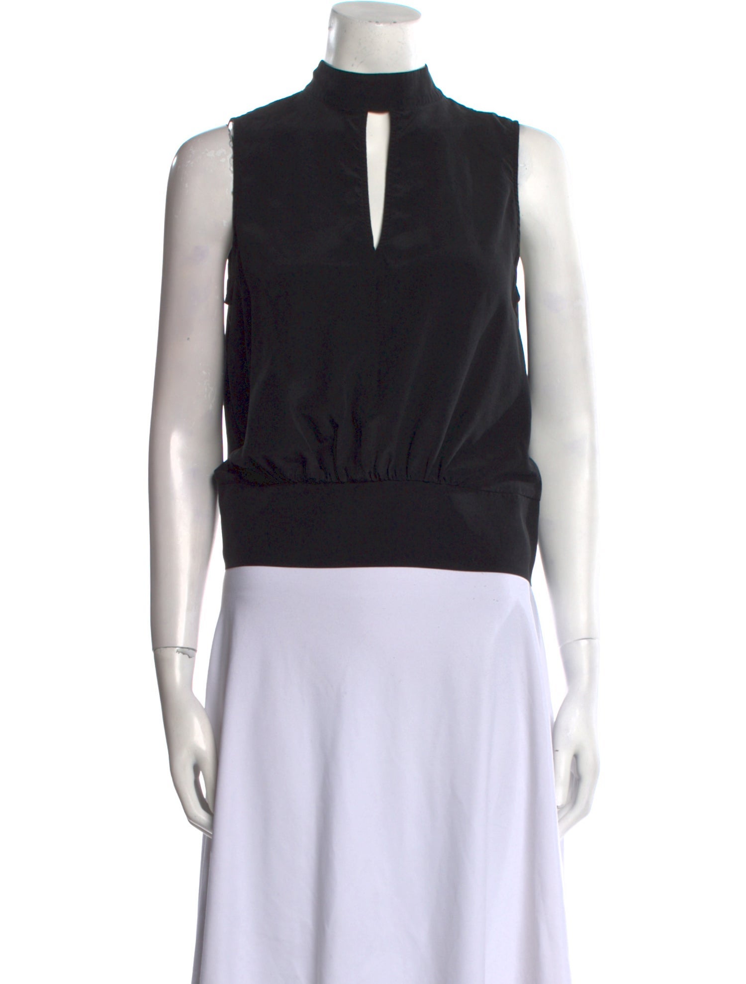 FRAME Silk Mock Neck Crop Top